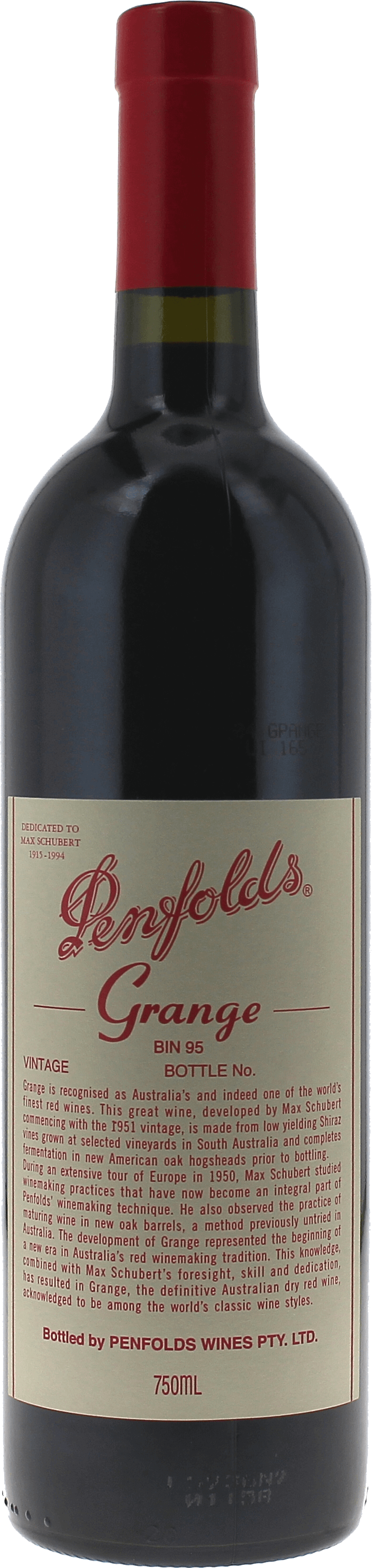 Penfolds grange bin 95 2013  Australie, Vin Australien