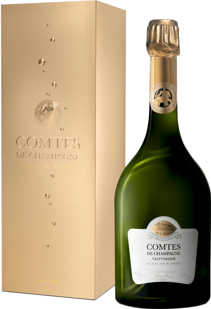 Taittinger comtes de champagne blanc de blancs en coffret 2014  Taittinger, Champagne
