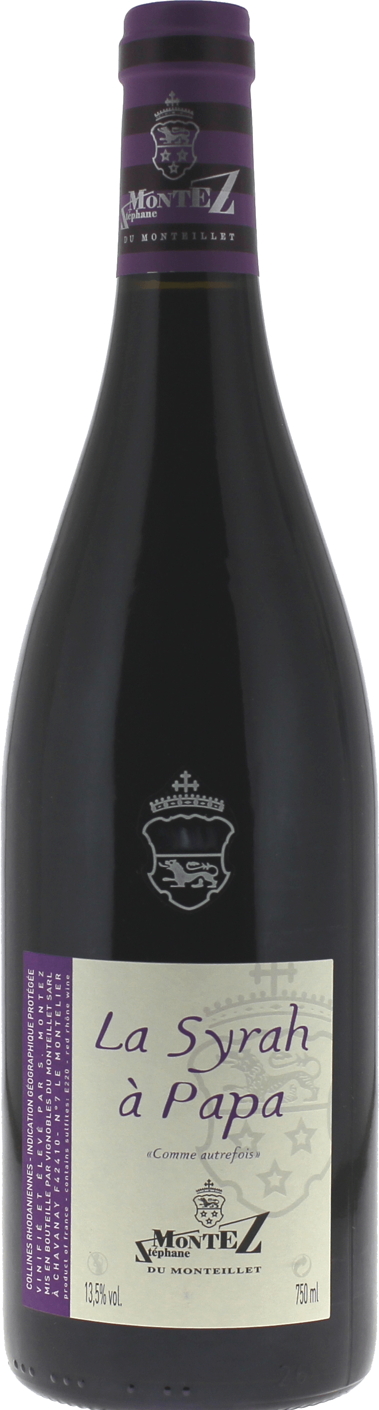 C�tes du rh�ne la syrah � papa monteillet 2024  IGP, Vall�e du Rh�ne Rouge