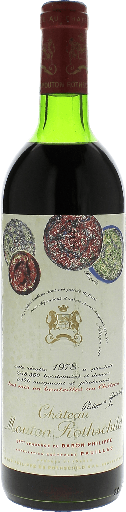 Mouton rothschild 1978 1er Grand cru class Pauillac, Bordeaux rouge
