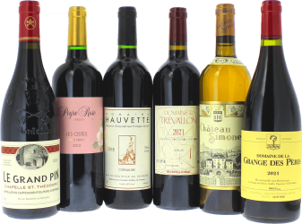 vinkllaren grappe assortment   Grange des Pres 2021+ Trevallon 2021+Cornaline 2018+Peyre Rose Clos des Cistes 2012+Chapelle St Theodoric Le Grand Pin 2020+  Simone Blanc 2021